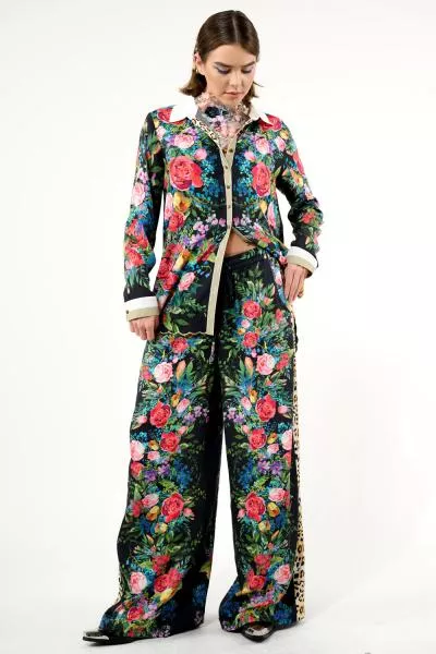 Zinnia Pants - Black Floral -