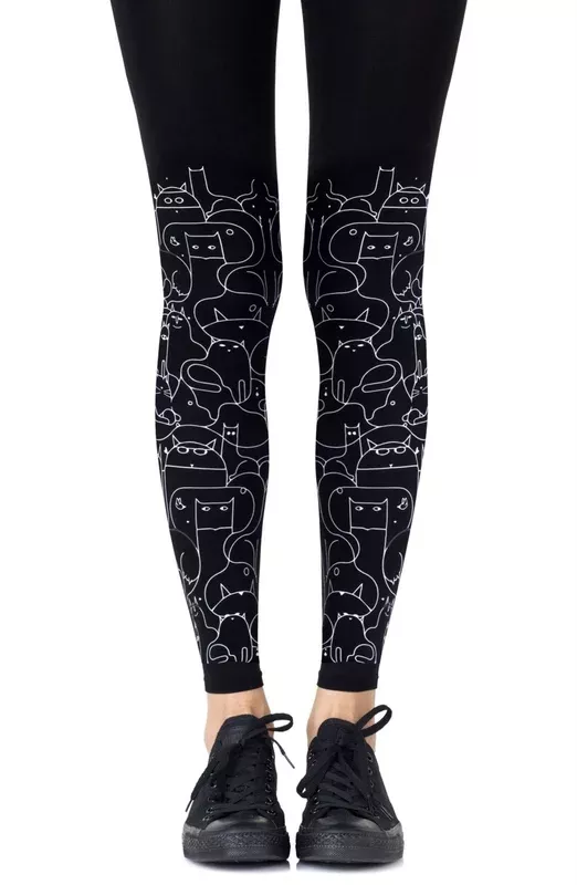 zohara-cat-lady-black-footless-tights Zohara “Cat Lady” Black Footless Tights