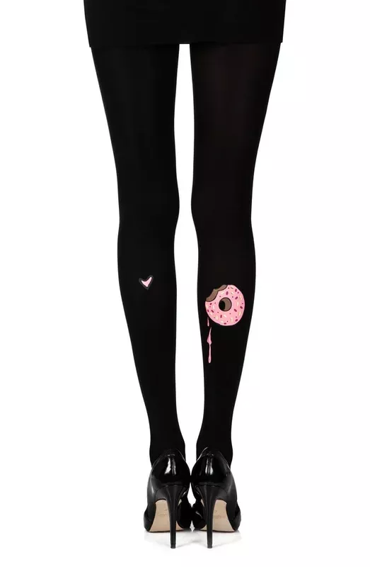 zohara-donut-bite-black-print-tights Zohara “A Donut Bite” Black Print Tights